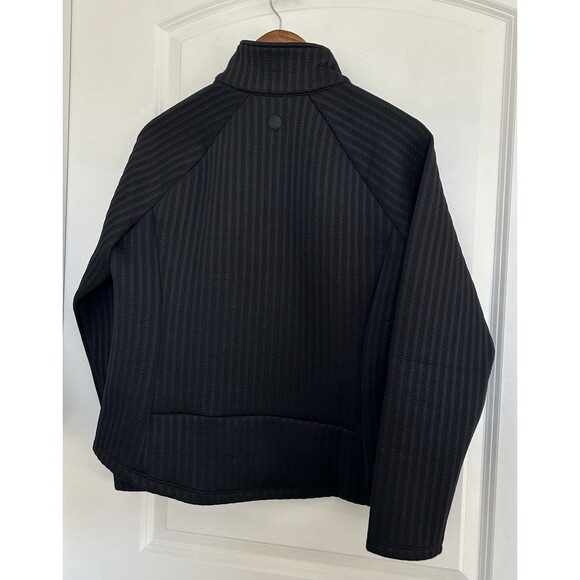 T By Talbots Jacket Medium Zip Fitted Textured Jacquard Active Athleisure - Picture 5 of 14